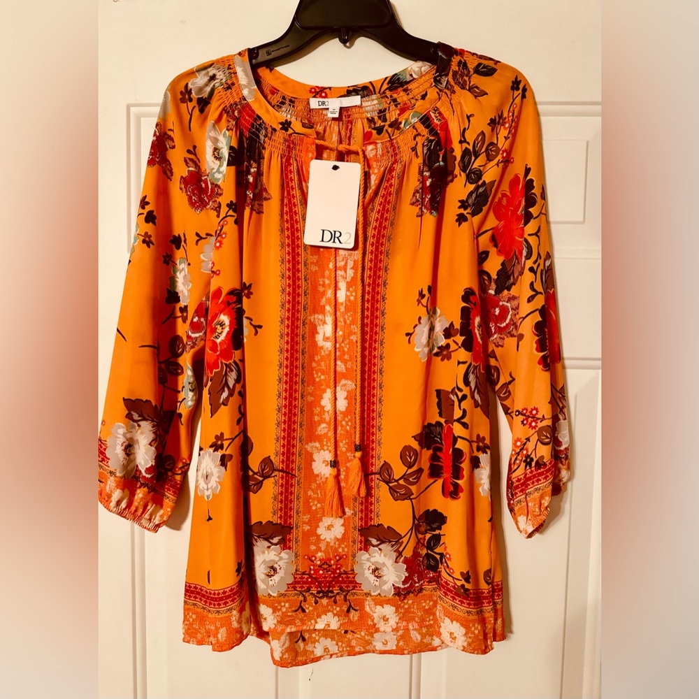 NWT - orange floral tunic